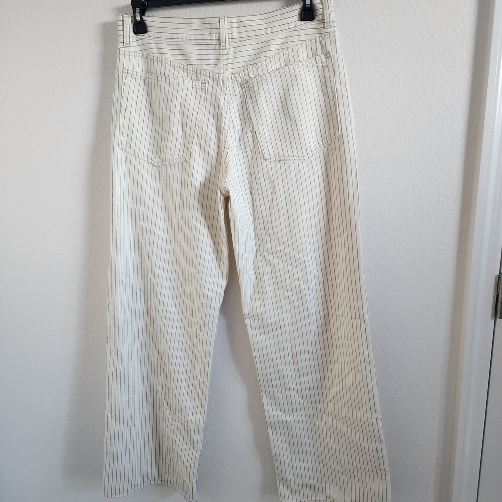 Madewell Women's Low-Slung Baggy Pinstripe Jeans W28 Full‎ Length Inseam - Picture 5 of 6